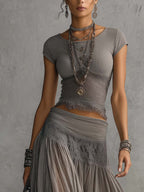 Philippa Lace-Paneled Two-Piece Set - detail