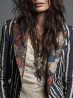 Soraya Bohemian Striped Linen Blazer