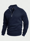 Jasper Modern Zip Sweater - Navy