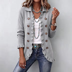 Eloise | Ruffled Knit Button Cardigan