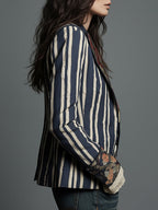 Soraya Bohemian Striped Linen Blazer