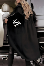 Penelope Hooded Coat with Knit Sleeves
