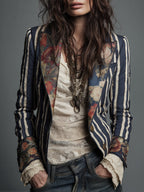 Soraya Bohemian Striped Linen Blazer
