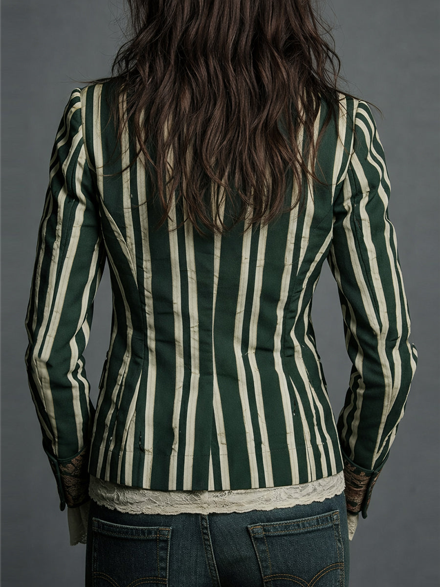 Soraya Bohemian Striped Linen Blazer