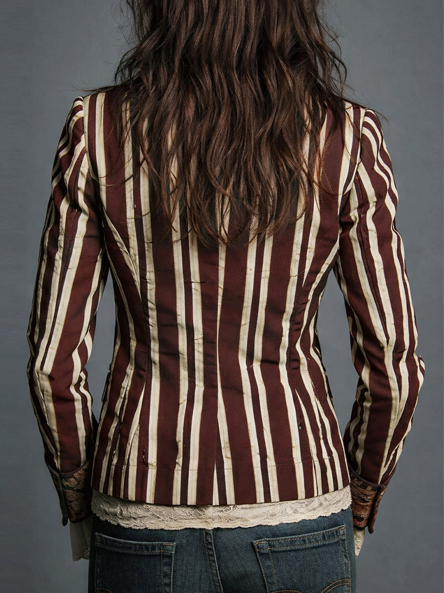 Soraya Bohemian Striped Linen Blazer