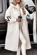Penelope Hooded Coat with Knit Sleeves