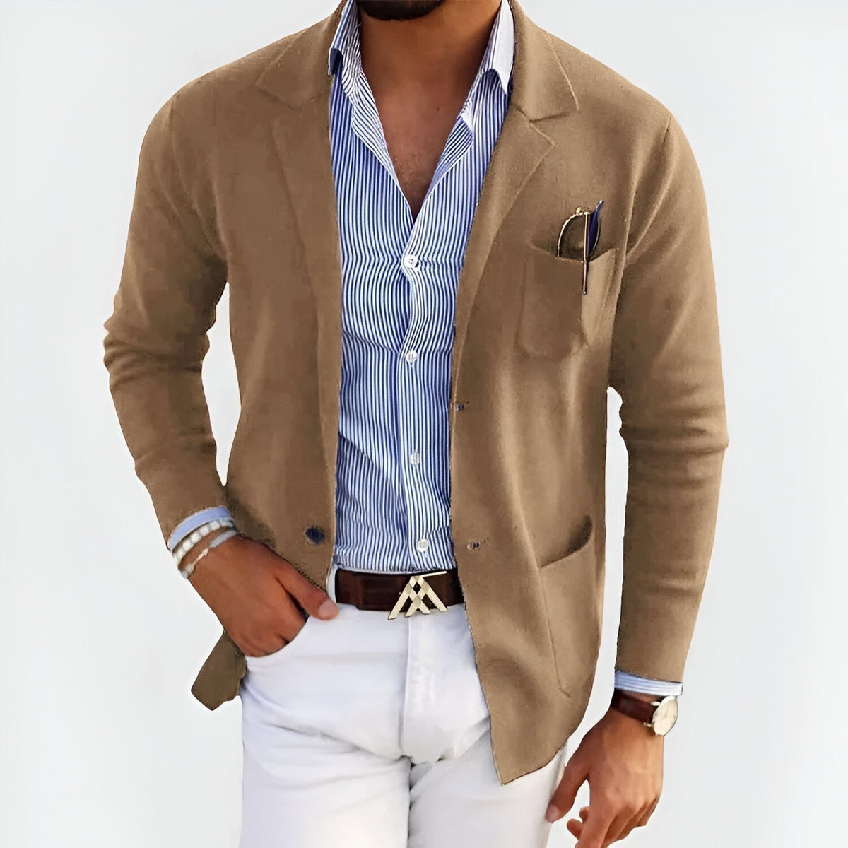 Griffin Sleek Lightweight Jacket - Brown (Beige)