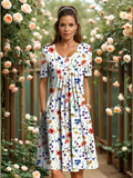 Rosalyn Tummy-Control Floral Dress - Red
