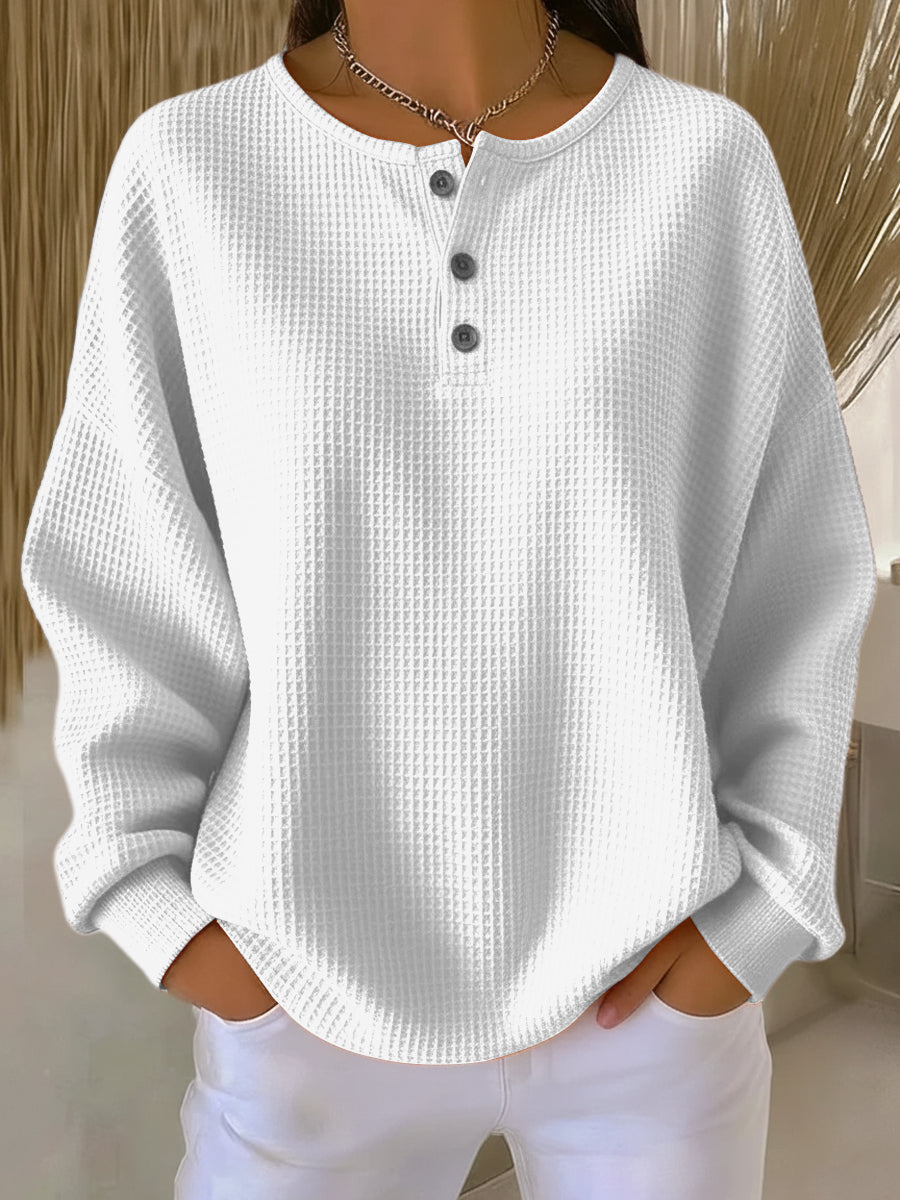 Maren Waffle Henley Sweatshirt
