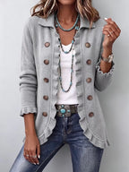 Eloise | Ruffled Knit Button Cardigan