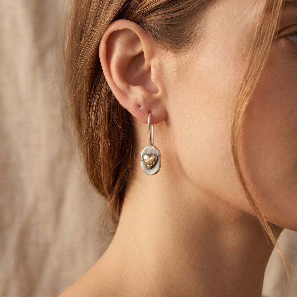 Wren Vintage Heart Earrings detail