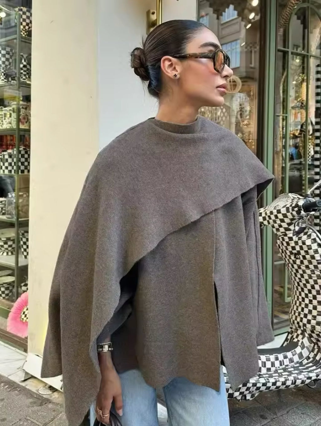 Elise Elegant Cape Coat