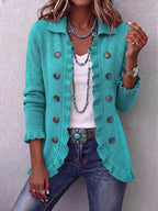 Eloise | Ruffled Knit Button Cardigan