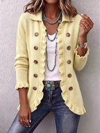 Eloise | Ruffled Knit Button Cardigan