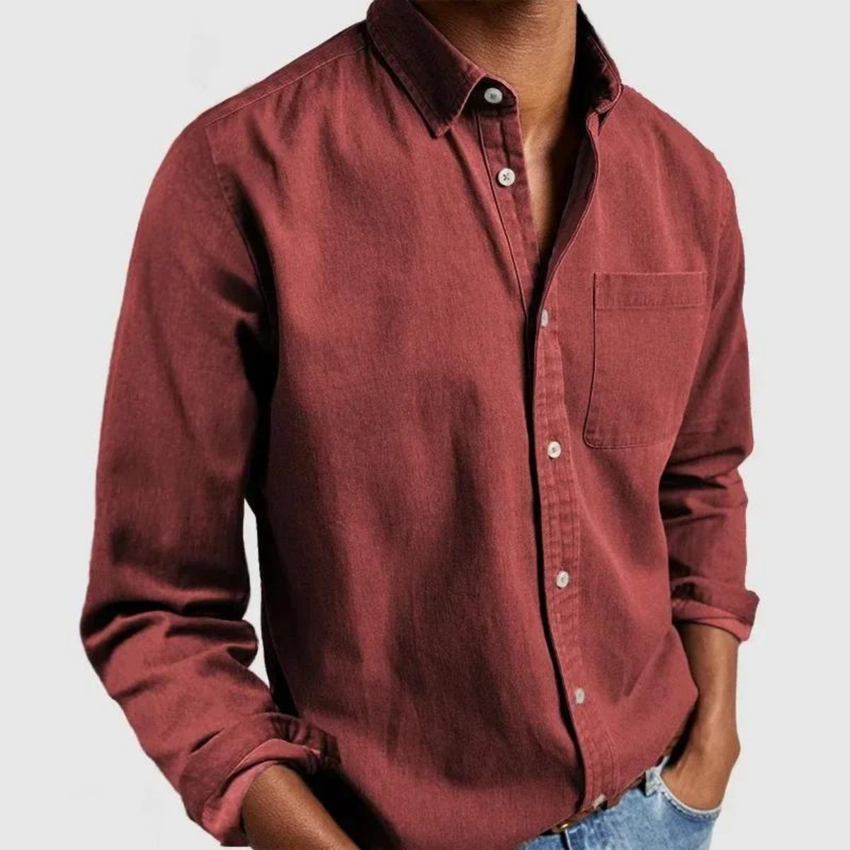 Bennett Classic Collared Shirt - Red