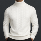 Santiago Cable Knit Wool Turtleneck