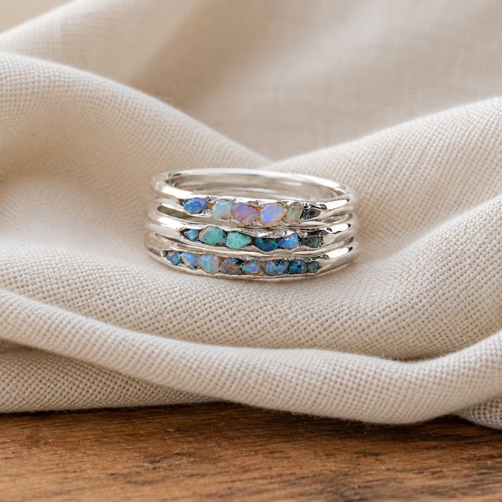 Imogen Triple-Layer Opal Ring