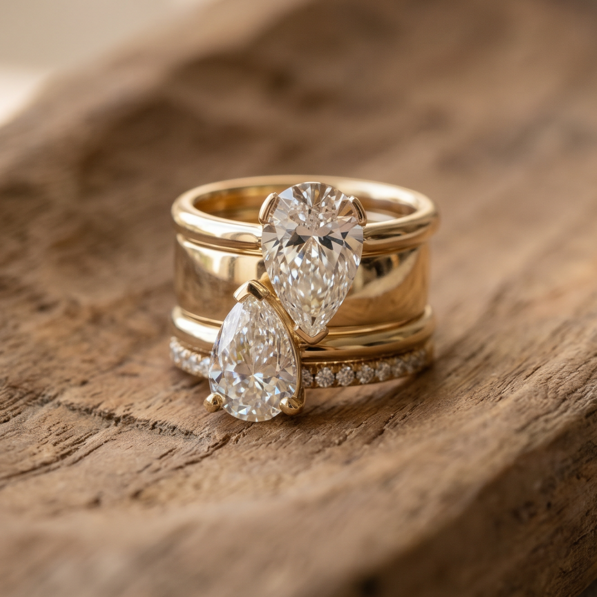 Liora Double Zirconia Drop Ring