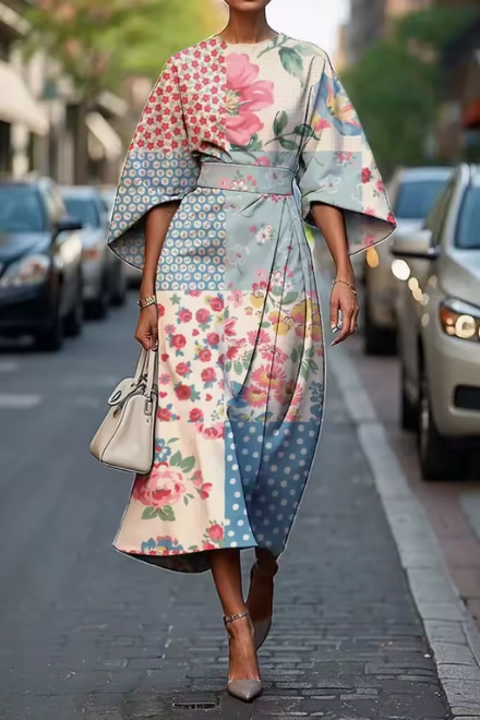 Reagan Floral Garden Dress - Blue