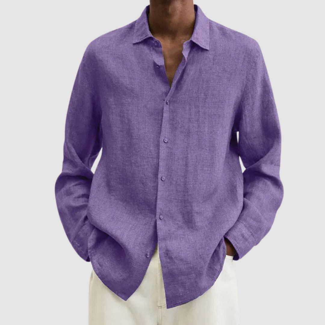 Kellan Button-Up Shirt - Purple