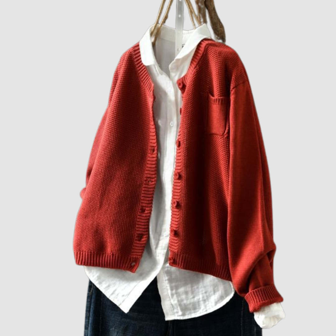 Noelle Snug Cardigan - Red
