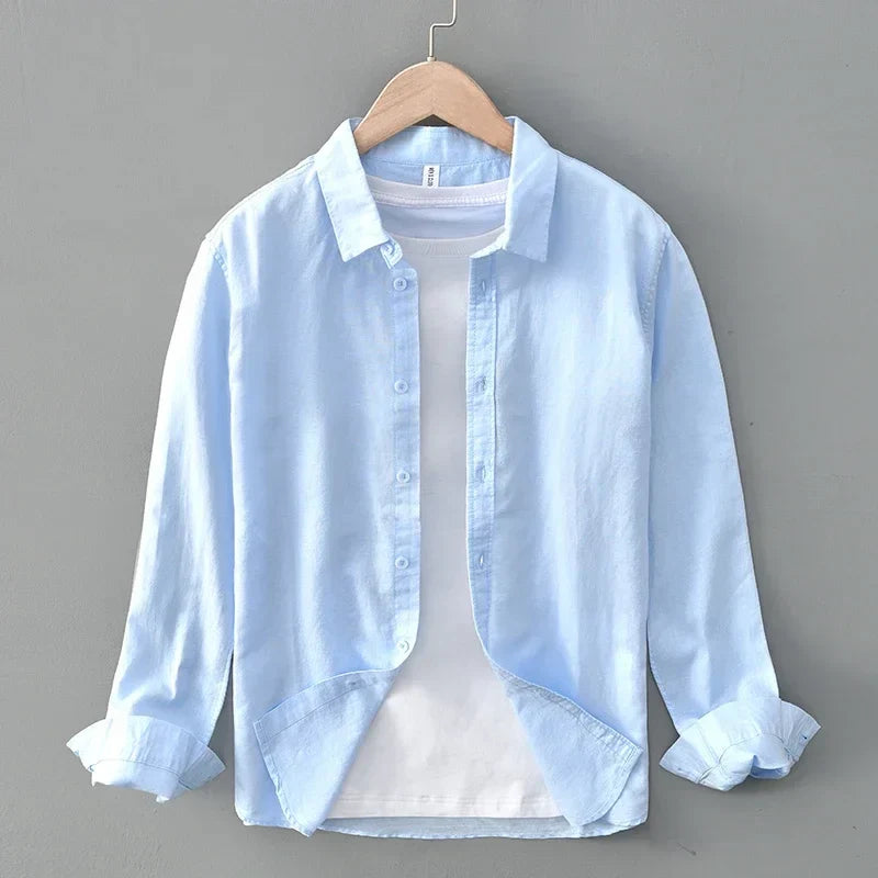 Lachlan Coastal Linen Shirt - Blue