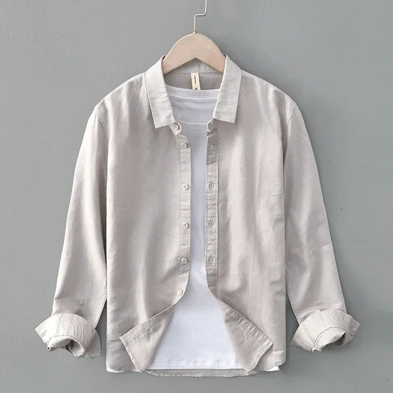 Lachlan Coastal Linen Shirt - Brown (Beige)