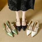 Colette Pearl Strap Kitten Heels