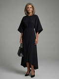 Giselle | Belted Cape-Sleeve Midi Dress