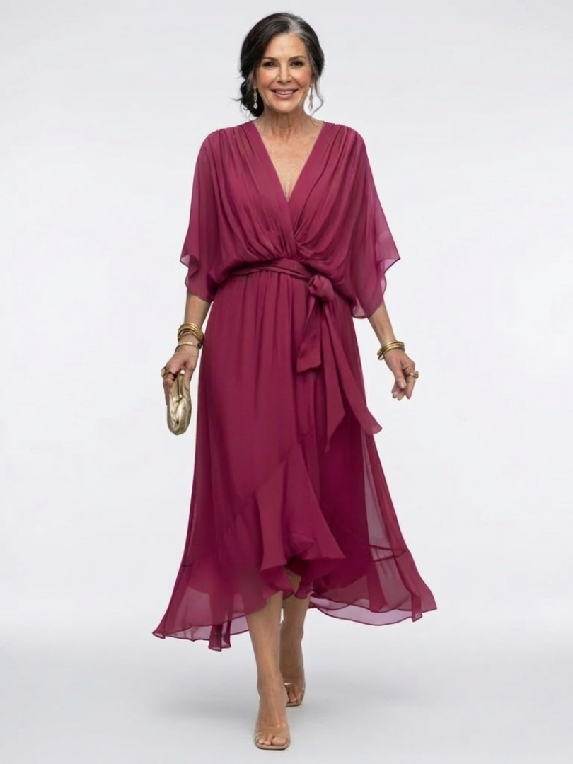 Paloma | Flowing Batwing Midi Dress
