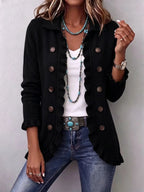 Eloise | Ruffled Knit Button Cardigan