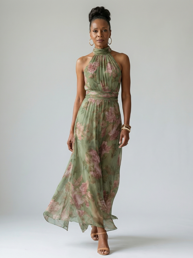 Tamsin | Gathered Floral Maxi Dress