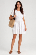 Mabel | Eyelet Flutter Mini Dress