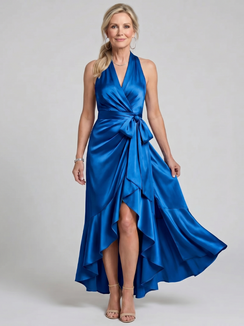 Cassia | Draped Wrap Midi Dress