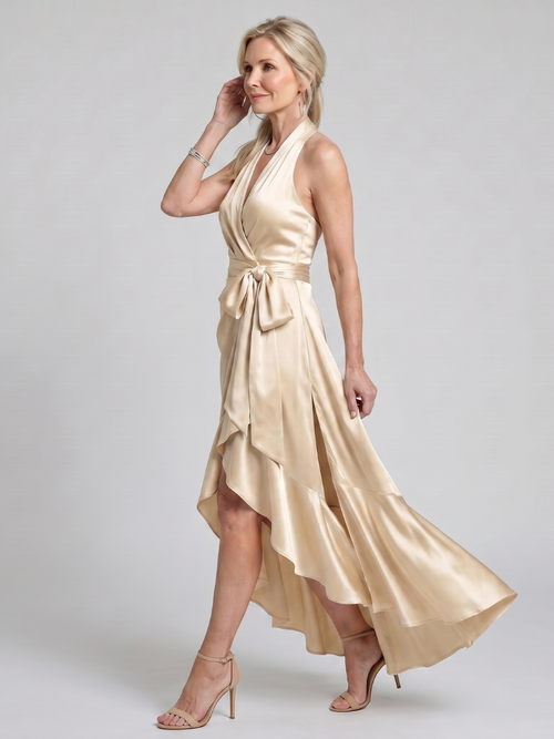 Cassia | Draped Wrap Midi Dress