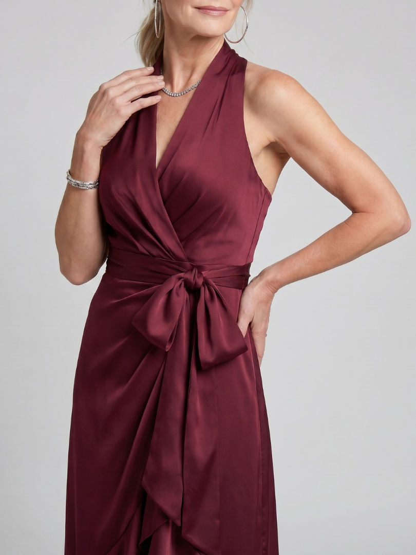 Cassia | Draped Wrap Midi Dress