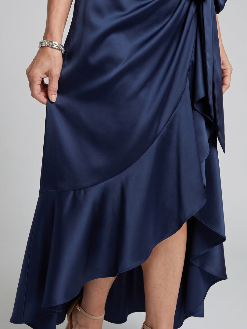 Cassia | Draped Wrap Midi Dress