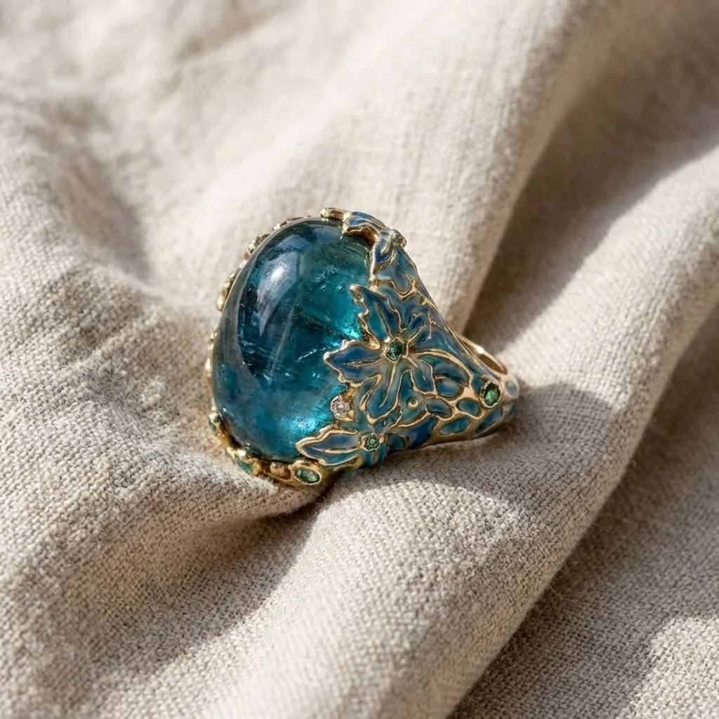 Zinnia Floral Statement Ring detail