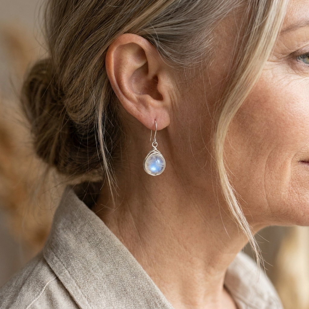 Clementine Round Drop Earrings detail