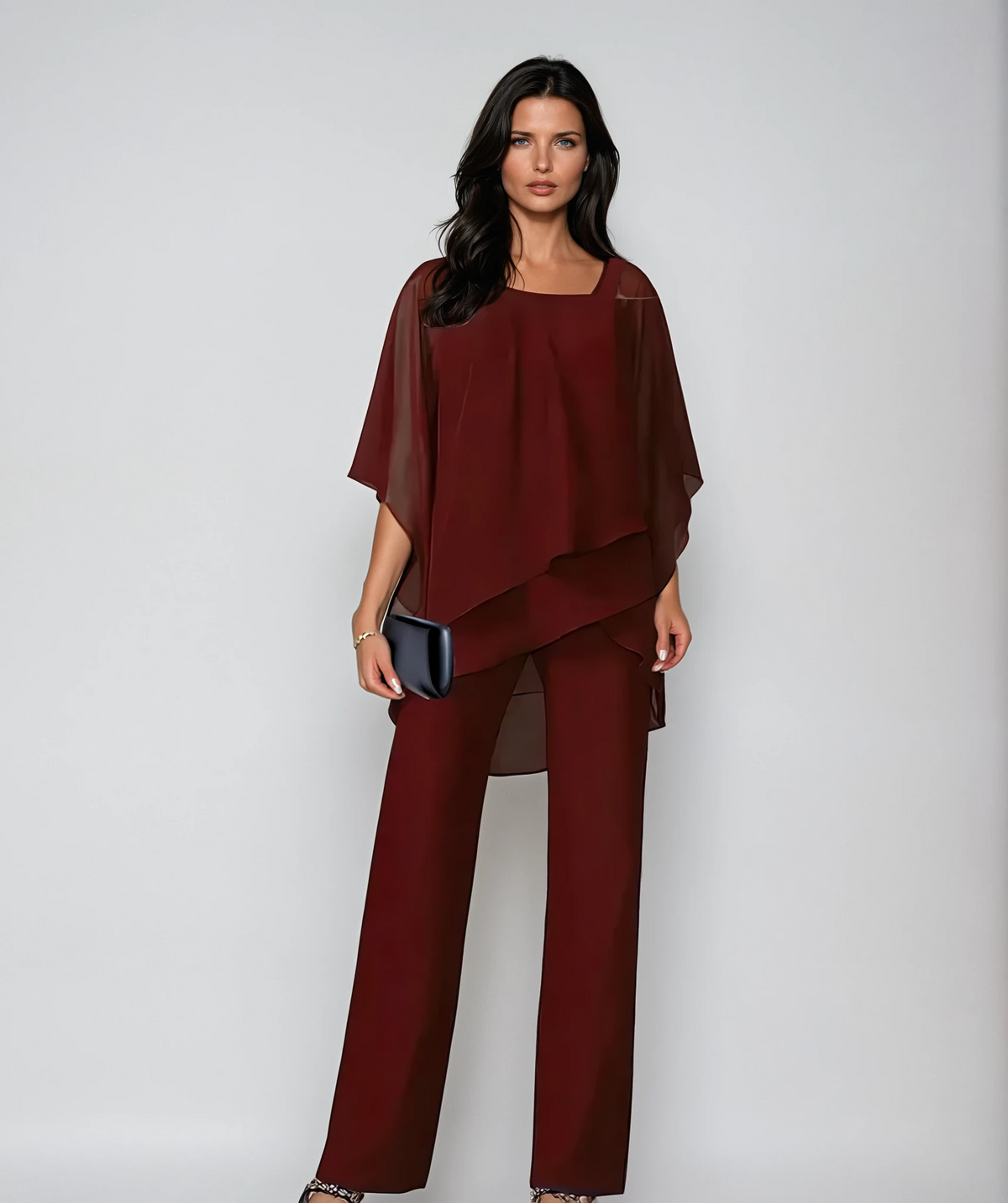 Corinne Elegant Layered Set - Red