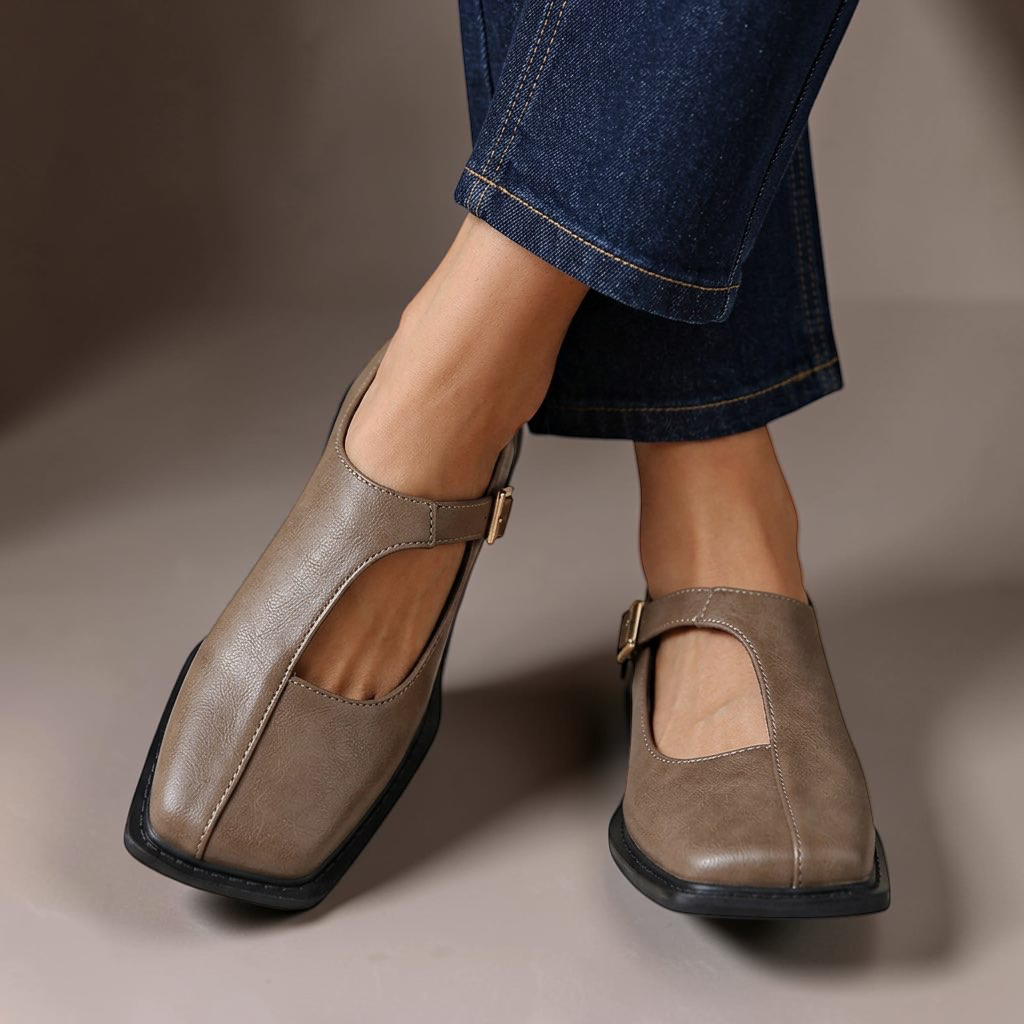 Romy T-Strap Comfort Leather Flats
