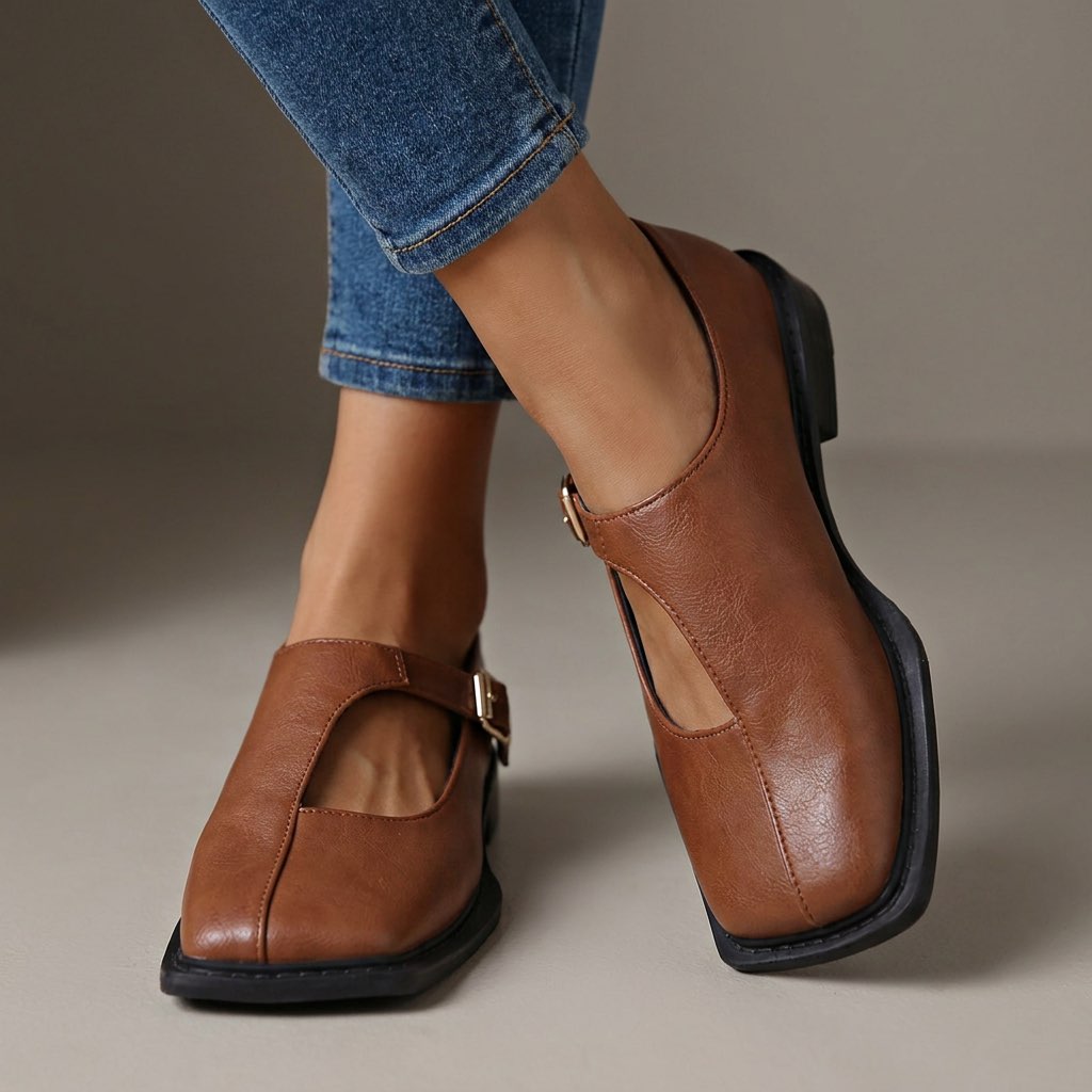 Romy T-Strap Comfort Leather Flats