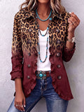 Talia | Leopard Ombre Ruffle Blazer Jacket