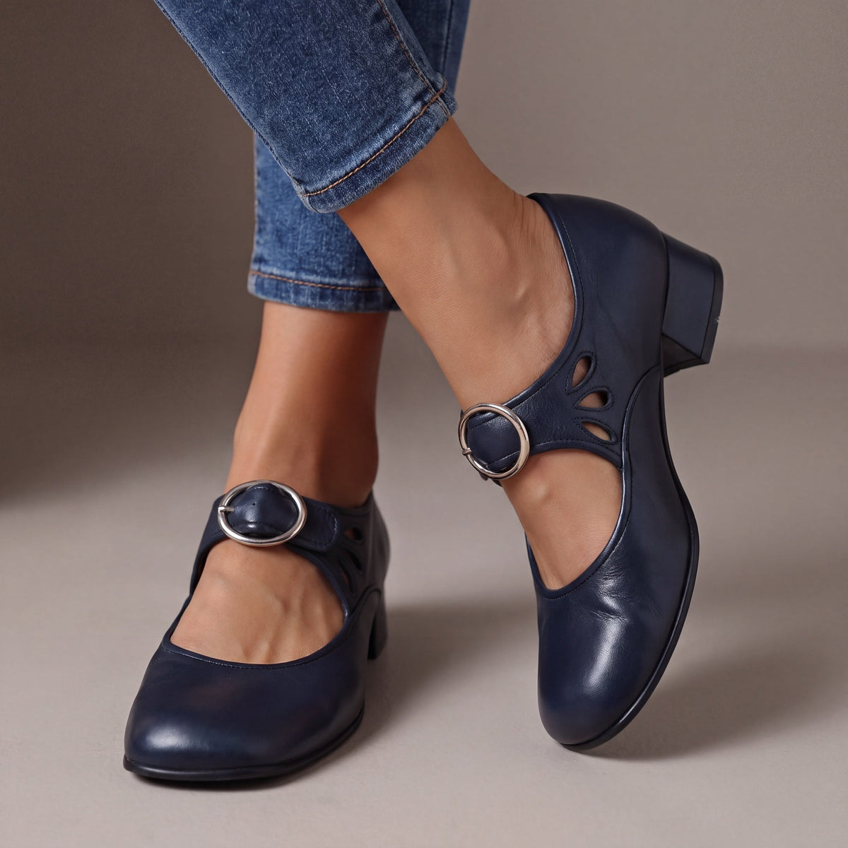 Jolene Leather Comfort Mary Janes