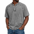 Saltwater henley in light gray, front view