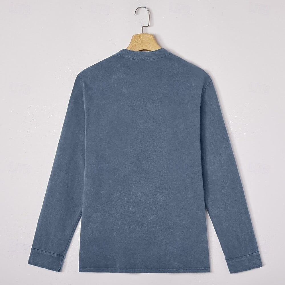Saltwater long sleeve henley on a hanger