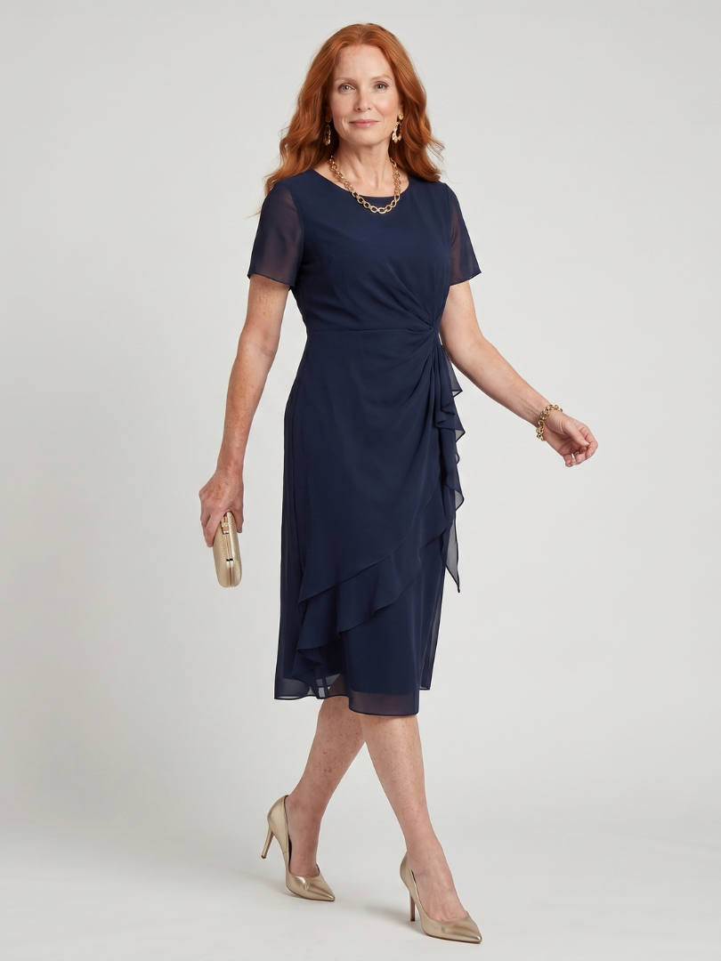 Sabine | Cascading Ruffle Midi Dress