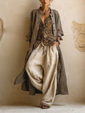 Sienna layered three-piece set in brown, full look