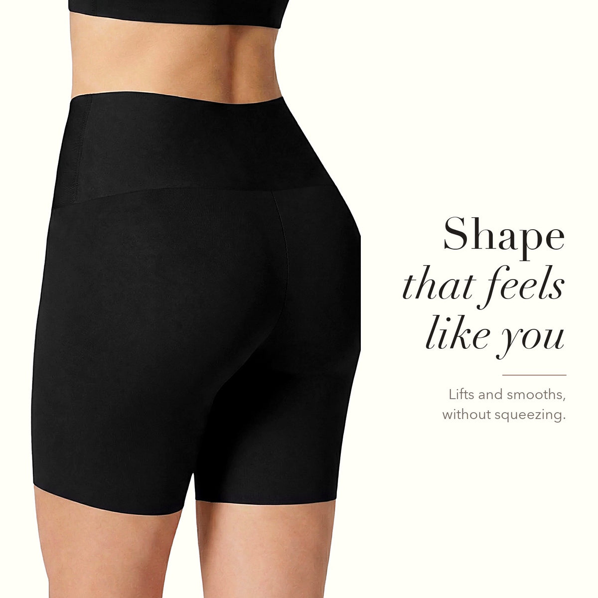 Sloane shaper shorts in black, back view