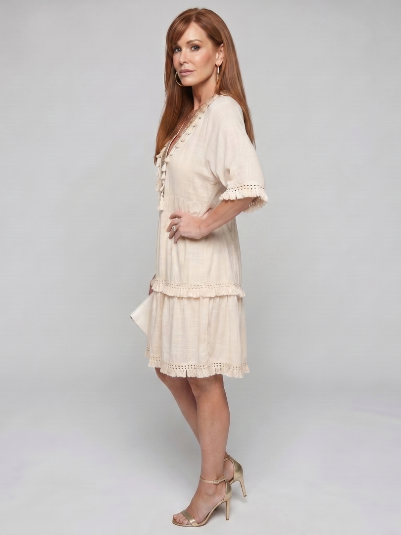 Josie | Embroidered Tiered Mini Dress